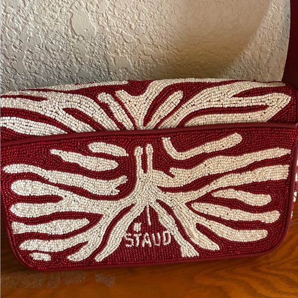 Staud Red and White Tommy Bag - Picture 4 of 7